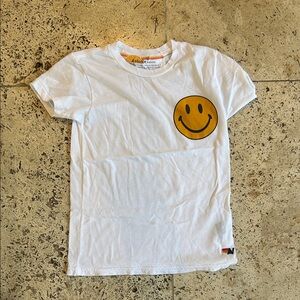 Aviator Nation White Tee with Yellow Smiley